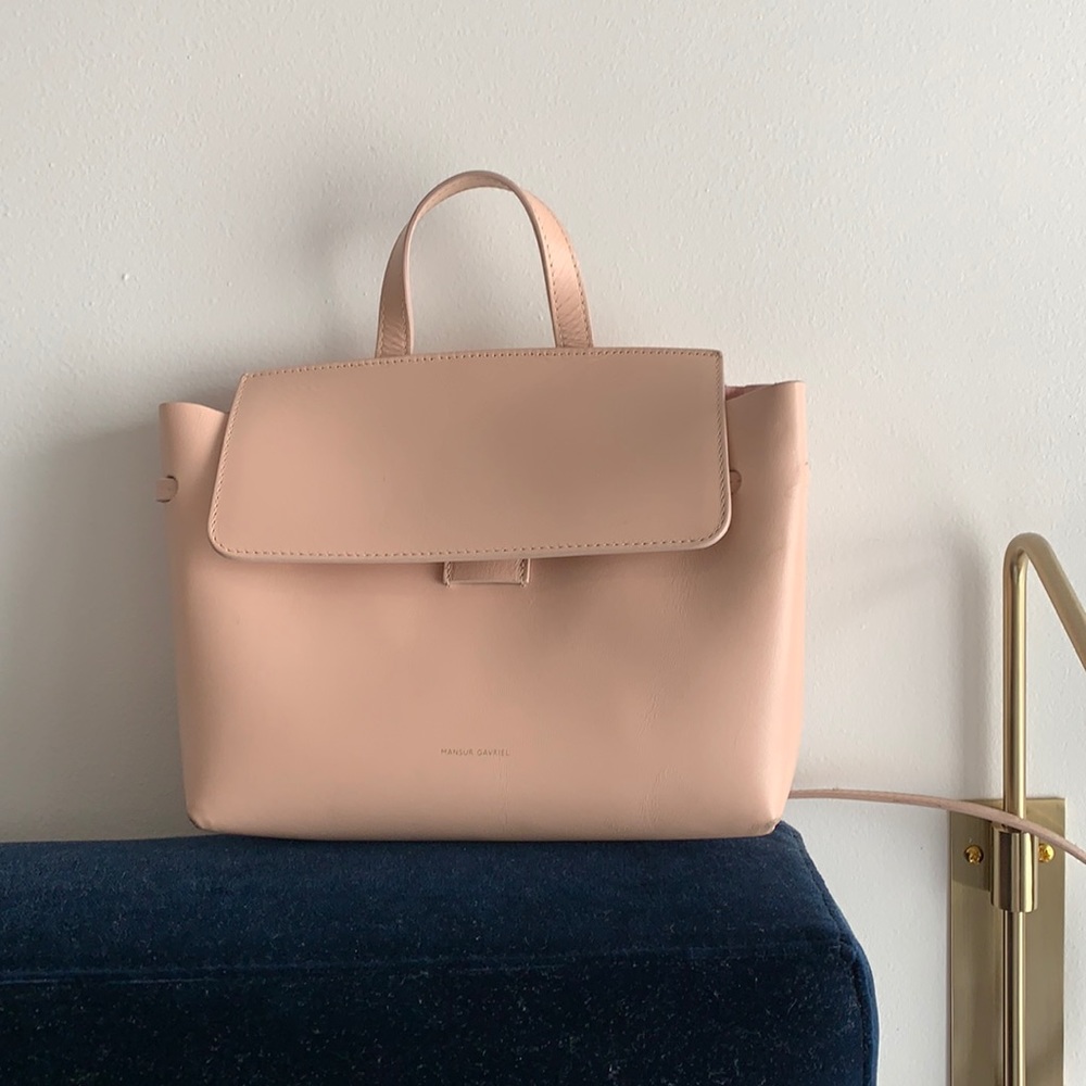 Mansur Gavriel small pale pink crossbody